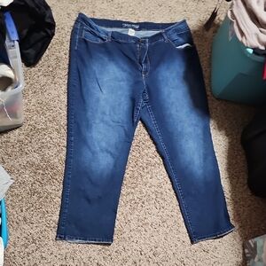 Dark Blue Denim Jeans. Plus Size 24, Faded Glory.